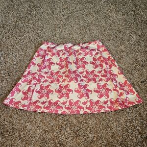 Turtles & Tees Golf Skort XL Pink Elephants Yellow White‎ Pockets Pre-owned Cute